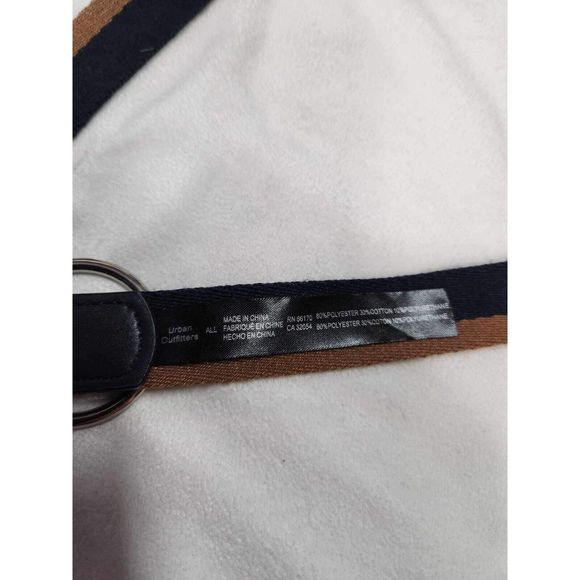 Urban Outfitters Navy Ecru and Brown D-Ring Belt Size 46 - Picture 5 of 5